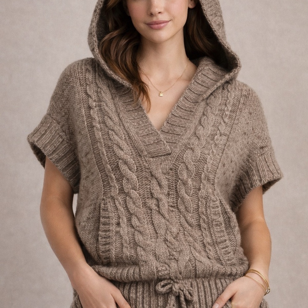 American Eagle Outfitters Taupe V-Neck Sweater